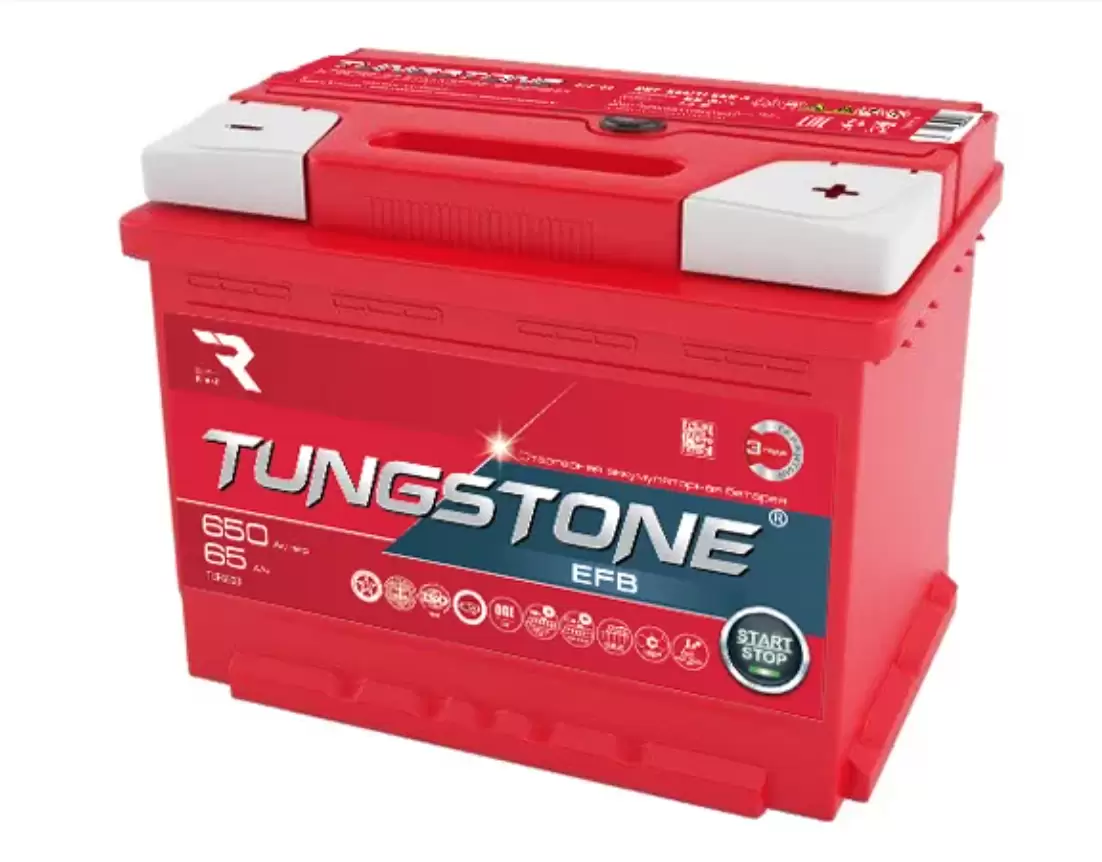 Аккумулятор автомобильный TUNGSTONE EFB L2 65A 650A ОП (242x175x190) L2