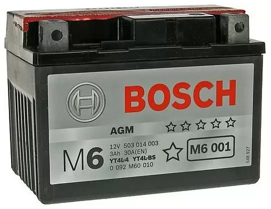 Аккумулятор мото Bosch М6 YT4L-BS 3 Ач