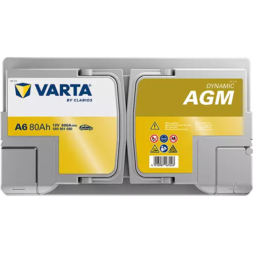 Аккумулятор Varta Dynamic AGM A6 6СТ-80 АЧ обр.