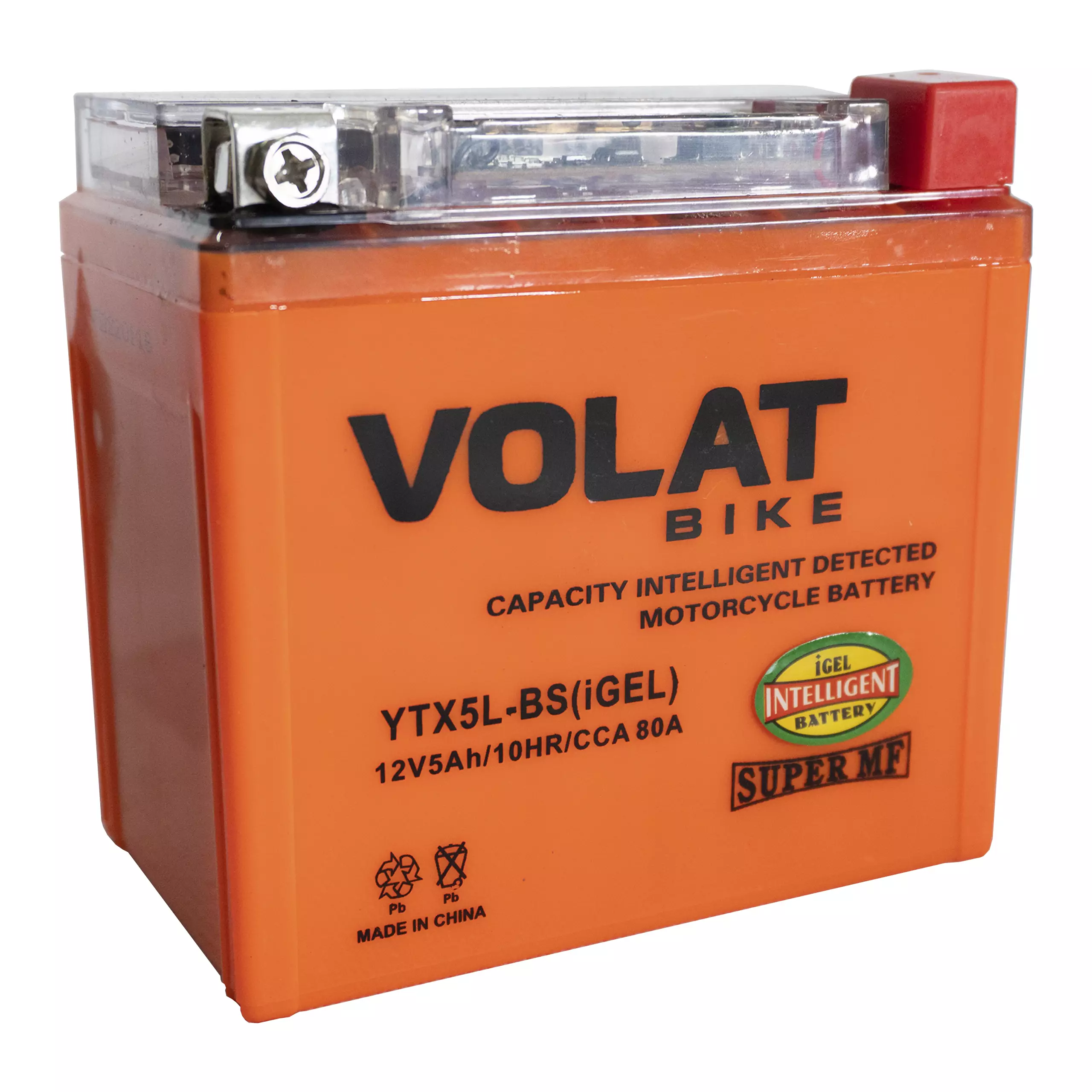 Аккумулятор мотоциклетный Volat 5Ah 80А YTX5L-BS ОП (iGEL) R+ (113x70x106)