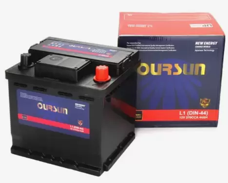 Аккумулятор автомобильный OURSUN DIN 44Ah 370A ОП (207х175х190) L1
