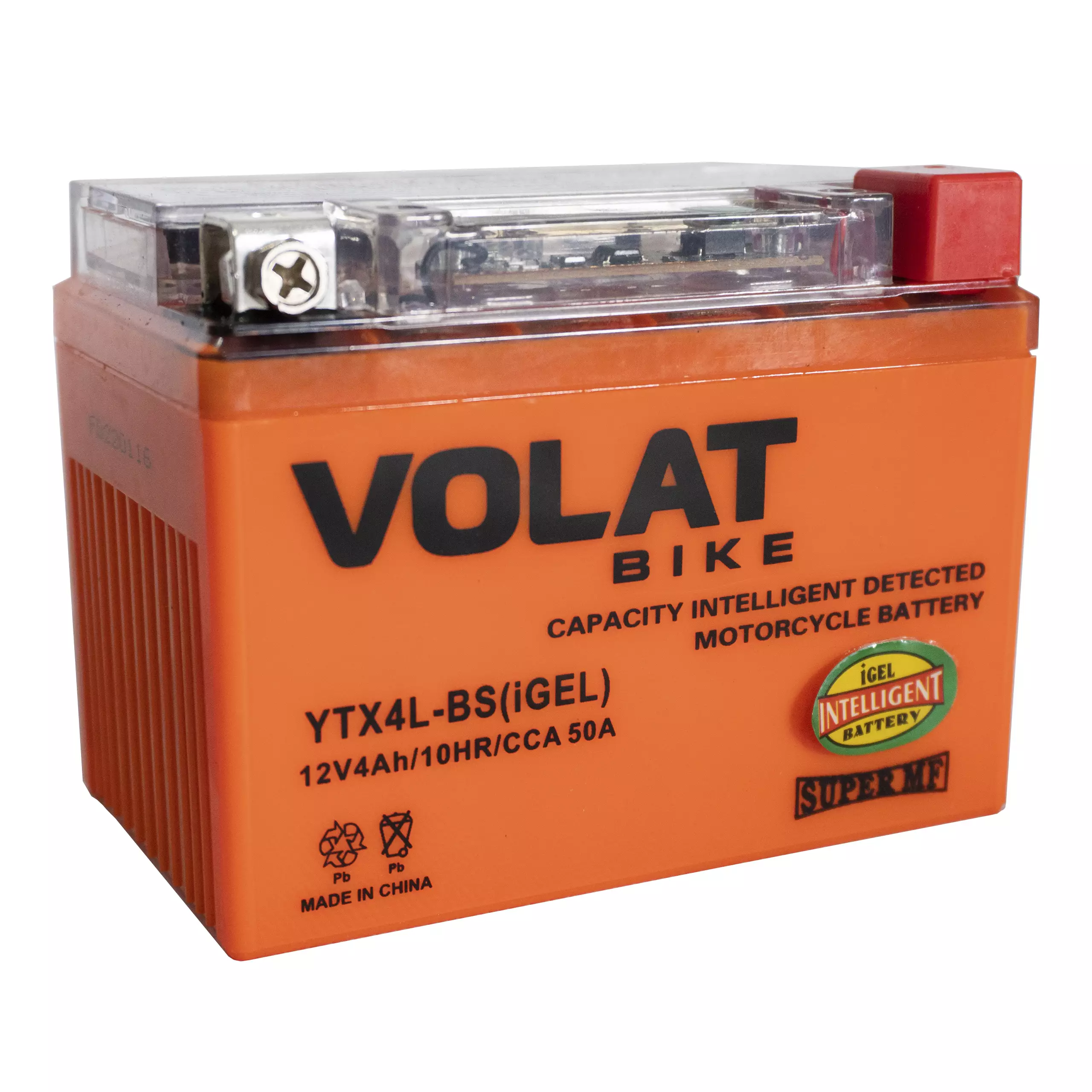 Аккумулятор мотоциклетный Volat 4Ah 50А YTX4L-BS ОП (iGEL) R+ (113x70x85)