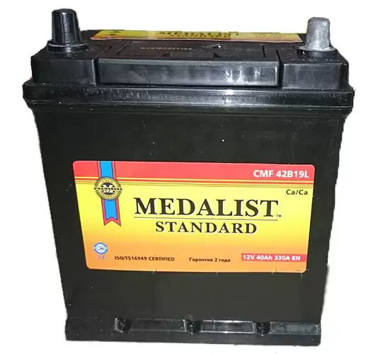 Аккумулятор автомобильный Medalist Standart 42B19L 6СТ-40 Ач обр.