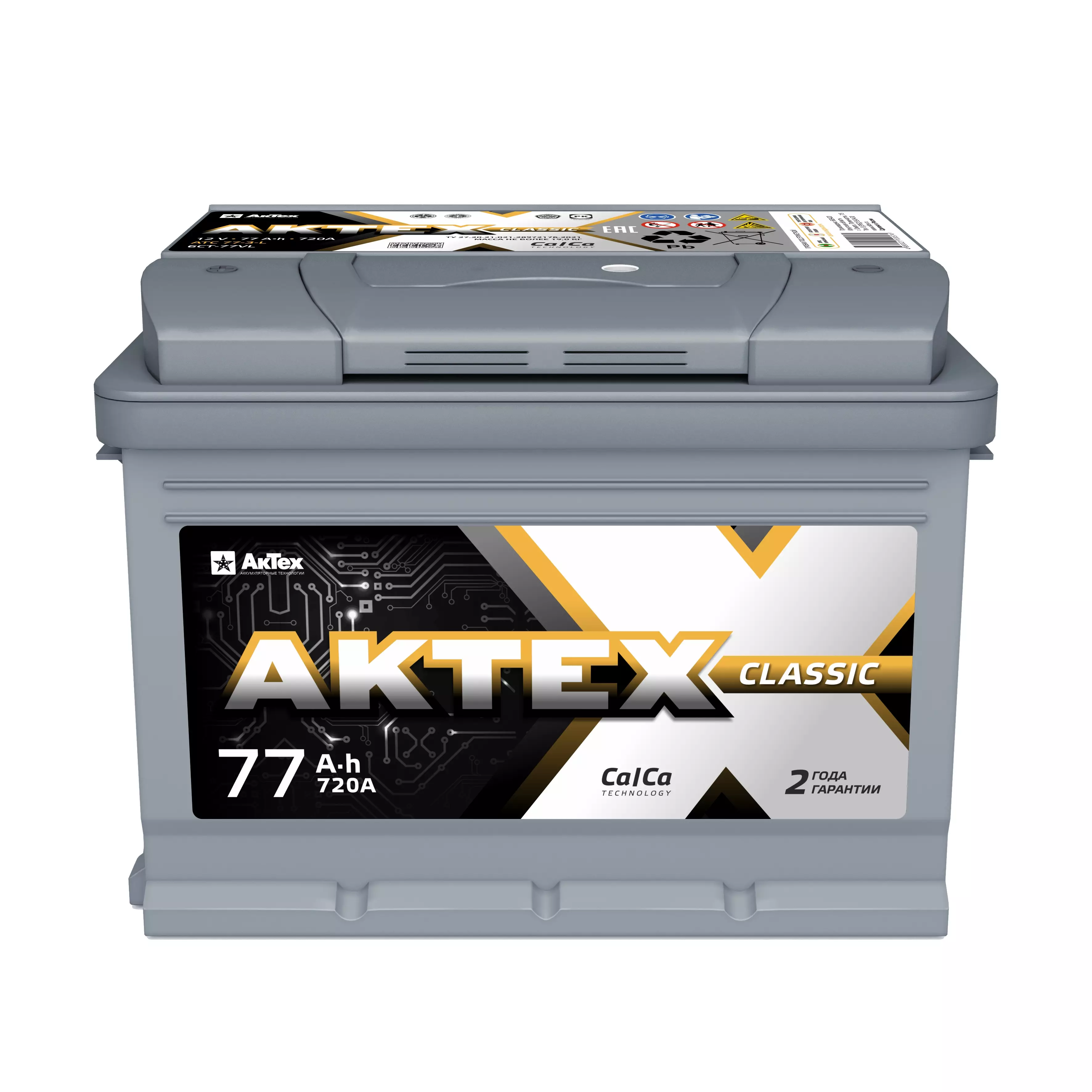 Аккумулятор автомобильный АКТЕХ CLASSIC 77 А/ч 720А ПП (278х175х190) L3