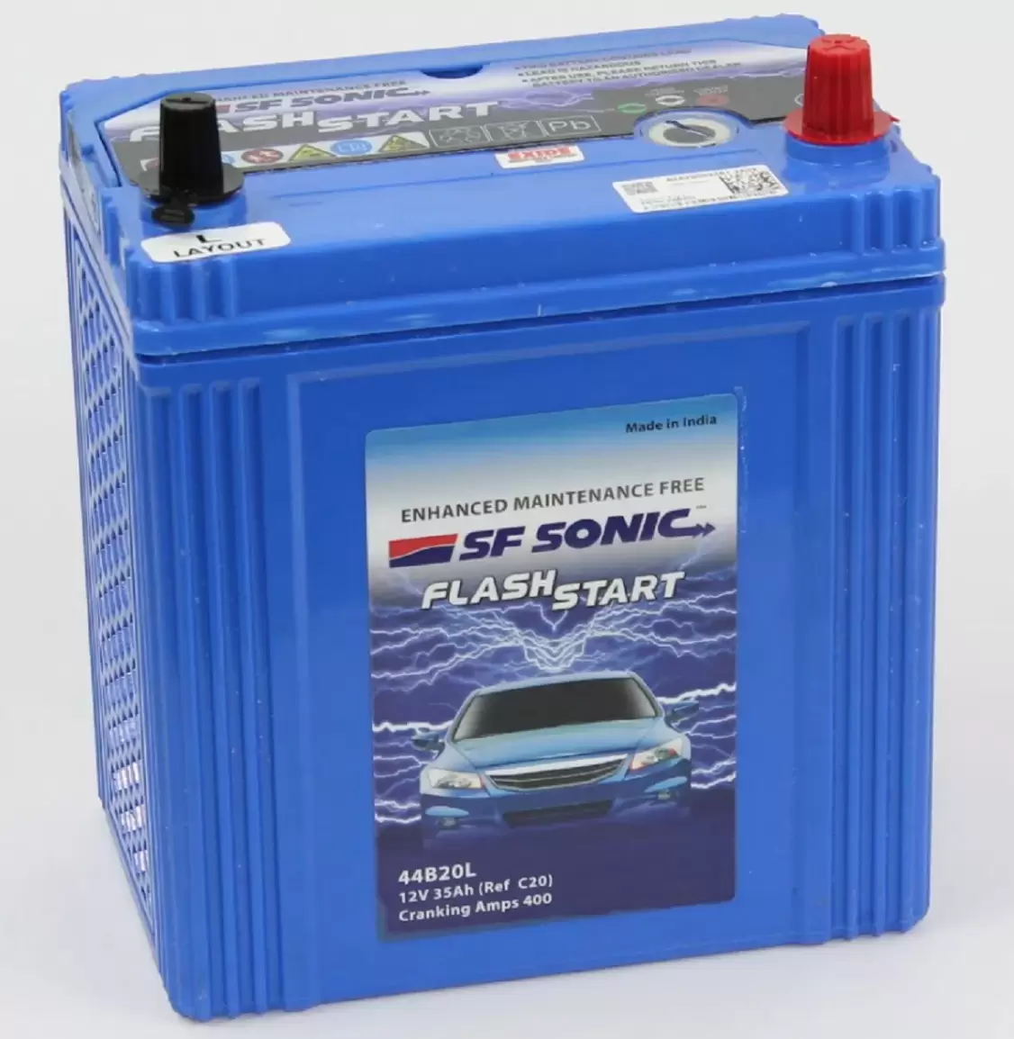 Аккумулятор автомобильный SF SONIC 44B20L 35Ah 400А ОП (197х129х227) B20L  тонк.кл