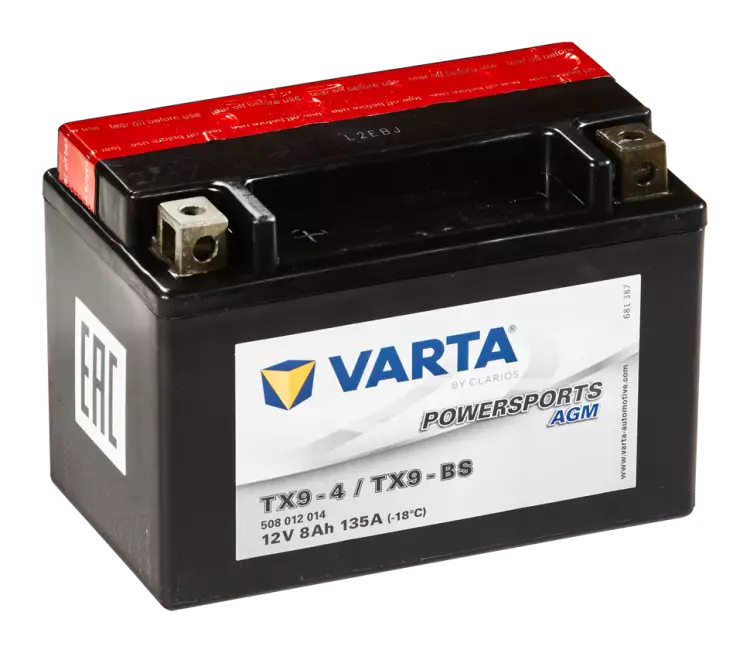 Аккумулятор мотоциклетный VARTA AGM 508 012 14/ YTX9-BS 8 Ah 135 A