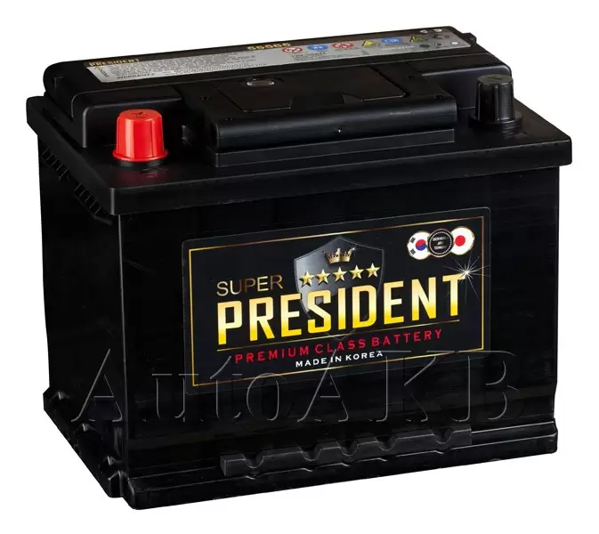Аккумулятор автомобильный Super President 55565 6СТ-55 Ач прям.