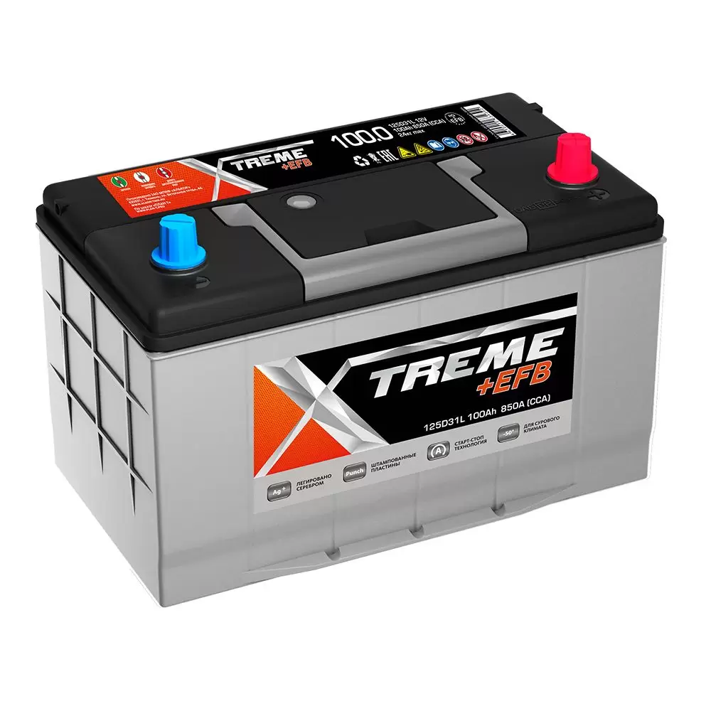 Аккумулятор автомобильный XTREME +EFB 125D31L 100Ah 850A ОП (306x173x225) D31L