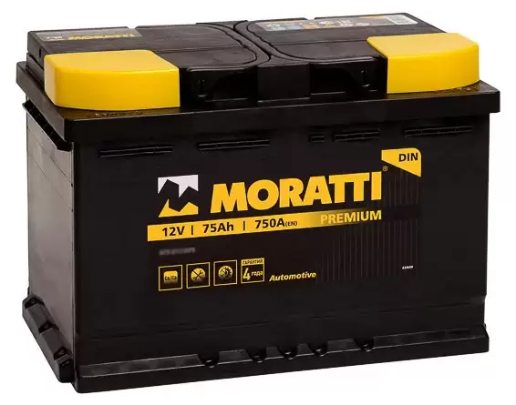 Аккумулятор автомобильный Moratti 6СТ-75 Ач прям.