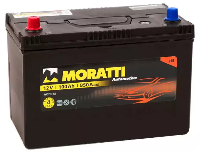 Аккумулятор автомобильный Moratti JIS 6СТ-100 АЧ прям.