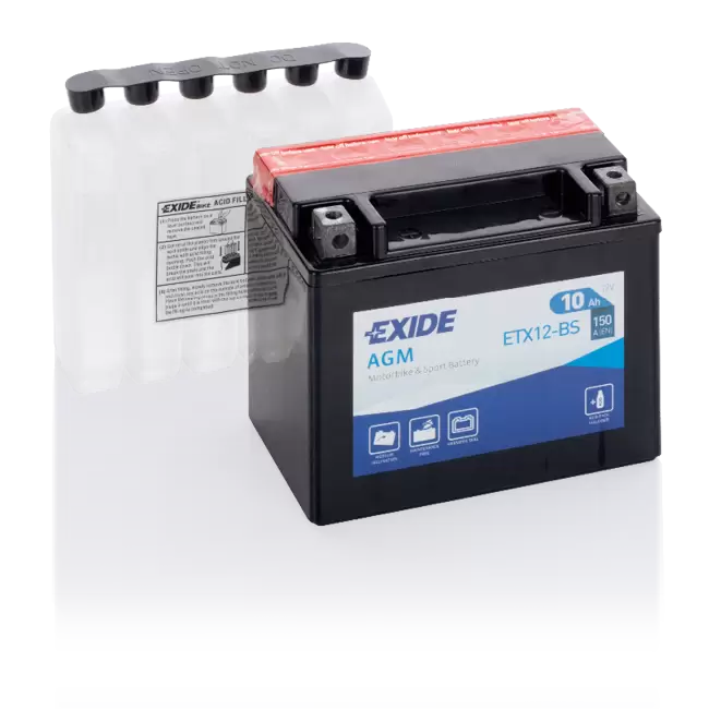 Аккумулятор мото EXIDE ETX12-BS (YTX12-BS) 10 Ач