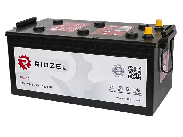 Аккумулятор грузовой Ridzel 225 Ah 1500 A ОП (513x276x240) конус D6