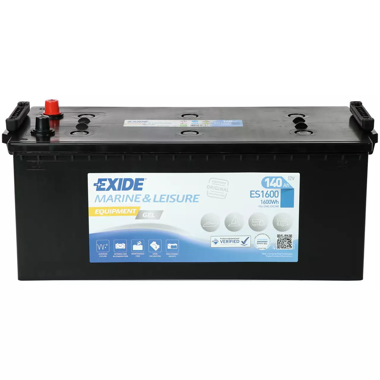 Аккумулятор лодочный EXIDE EQUIPMENT Gel ES 1600