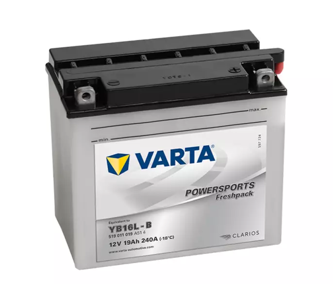 Аккумулятор мотоциклетный VARTA 14 А.ч 190А ОП 514 011 019 FP YB16L-B (135x90x167)