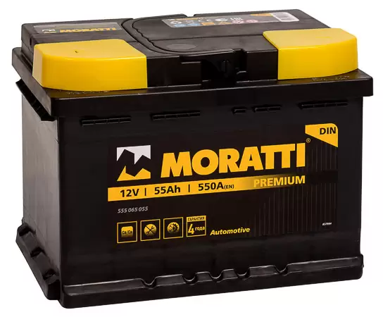 Аккумулятор автомобильный Moratti 6СТ-55 Ач прям. (низкий)
