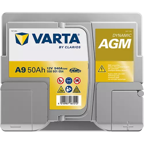 Аккумулятор автомобильный Varta Dynamic AGM A9 6СТ-50 Ач ОП.