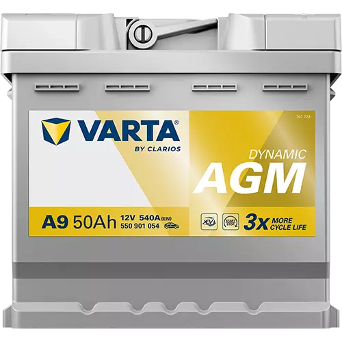 Аккумулятор автомобильный Varta Dynamic AGM A9 6СТ-50 Ач ОП.
