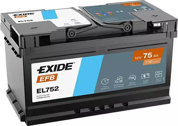 Автомобильный аккумулятор EXIDE EFB EL752 75 Ач