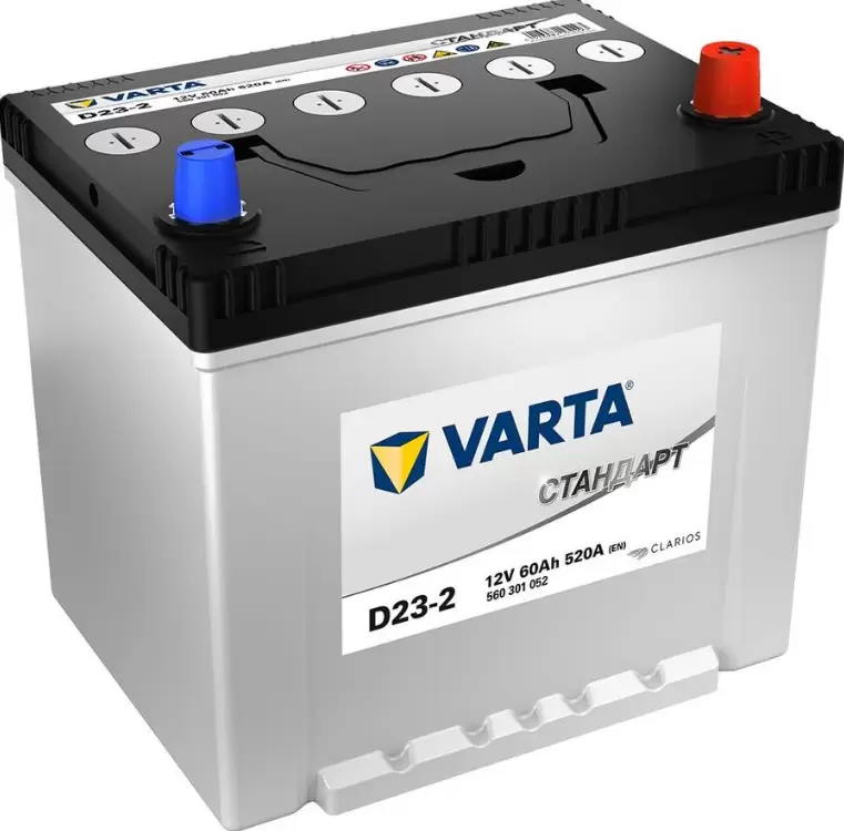 Аккумулятор автомобильный Varta СТАНДАРТ D23-2 6СТ-60 Ач обр.
