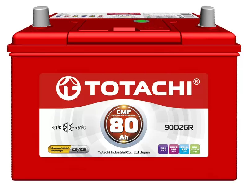 Аккумулятор автомобильный Totachi CMF 90D26R 6СТ-80 Ач прям.