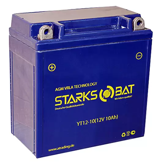 Аккумулятор мотоциклетный STARKSBAT YT12-10 (AGM) 10 Ач