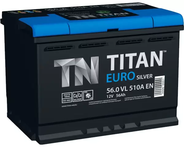 Аккумулятор автомобильный Titan Euro Silver 6СТ-56 Ач обр.