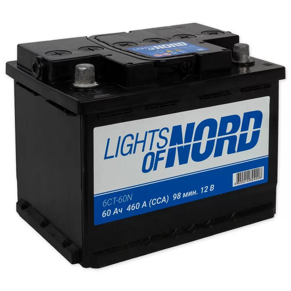 Аккумулятор автомобильный LIGHTS OF NORD 60Ah 460A ОП (242х175х190) L2