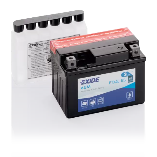 Аккумулятор мото EXIDE ETX4L-BS (YTX4L-BS) 3 Ач