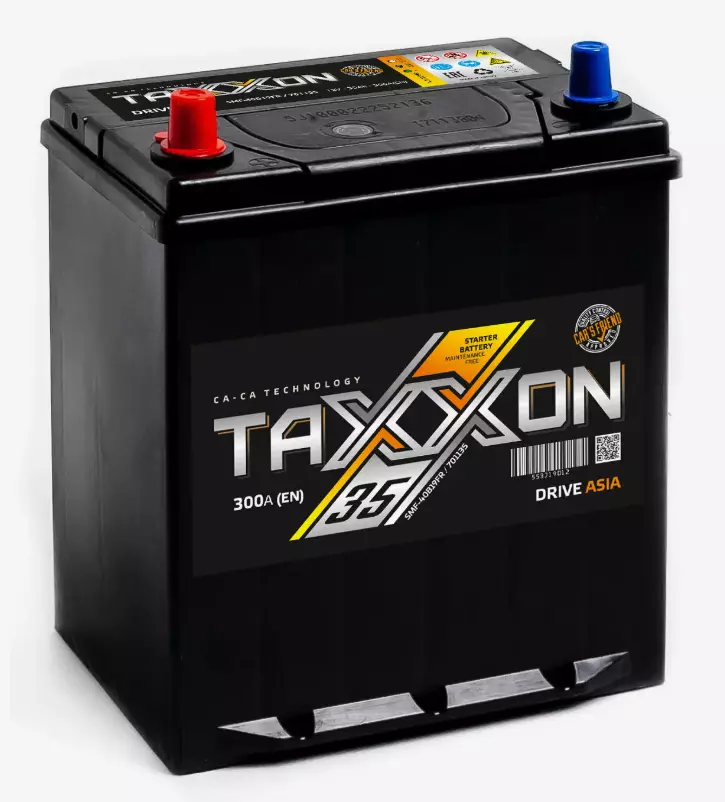 Автомобильный аккумулятор TAXXON DRIVE ASIA 35ah L+ (701135, 300А) B19R ПП (196х128х223)