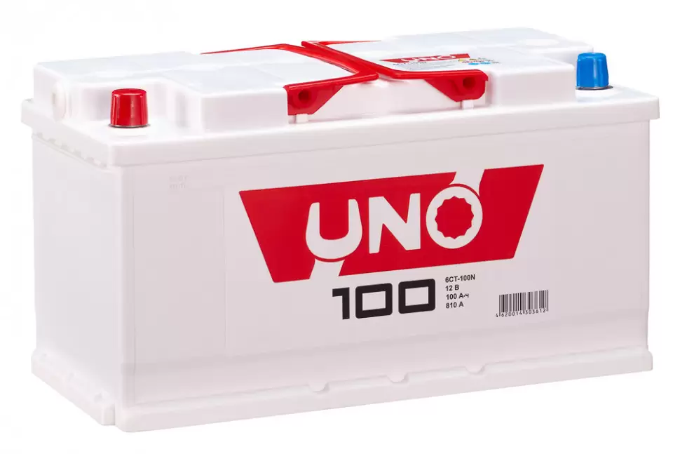 Аккумулятор автомобильный UNO 6СТ-100N 100Ач 810А пп (арт.600119010)