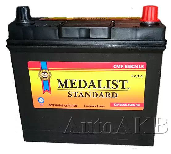 Аккумулятор автомобильный Medalist Standart 65B24LS 6СТ-55 Ач обр.