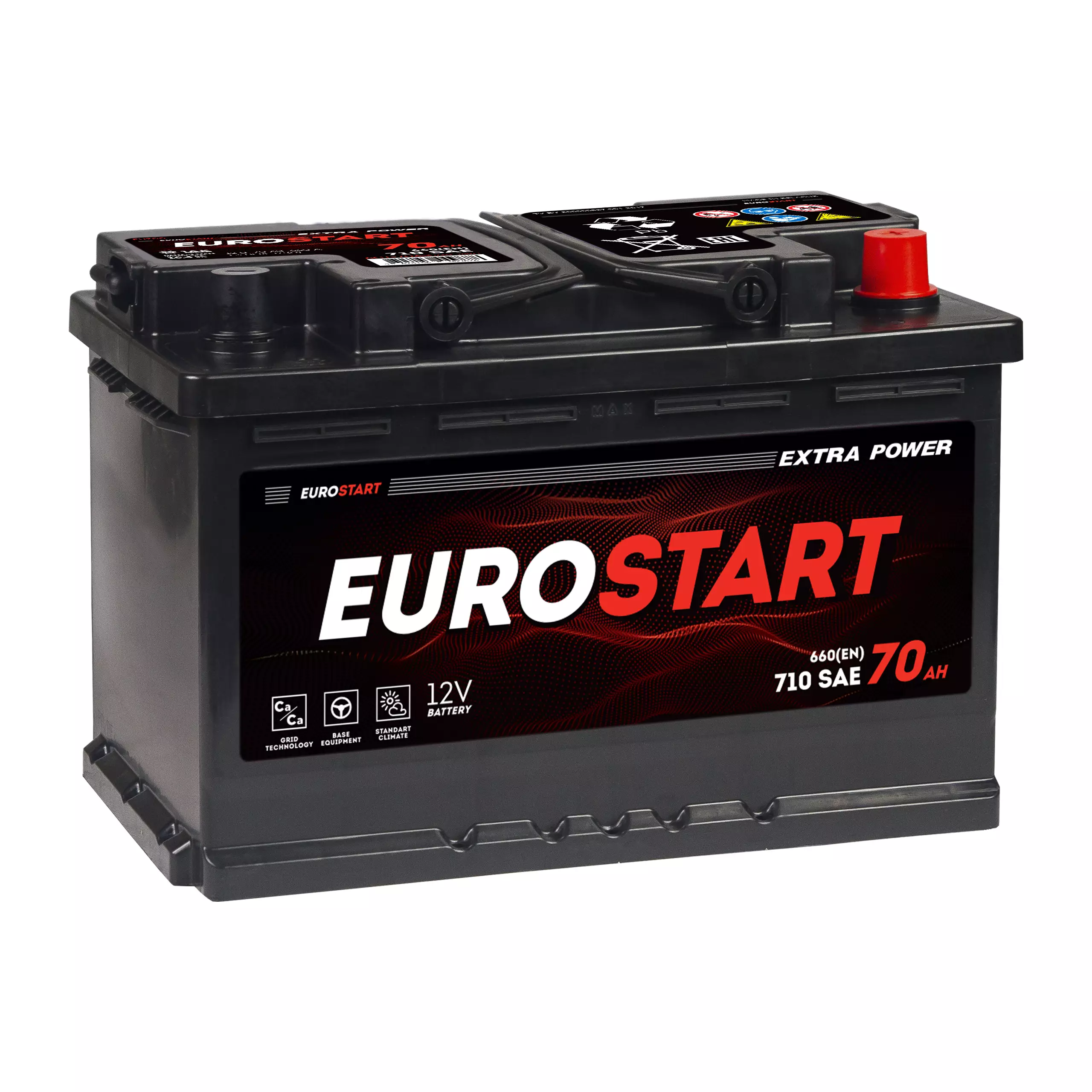 Автомобильный аккумулятор EUROSTART Extra Power 70Ah 660 A ОП (278x175x190) L3 R+