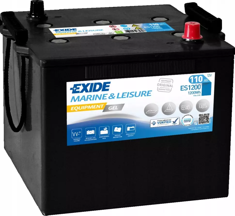 Аккумулятор лодочный EXIDE EQUIPMENT Gel ES 1200 110 Ач