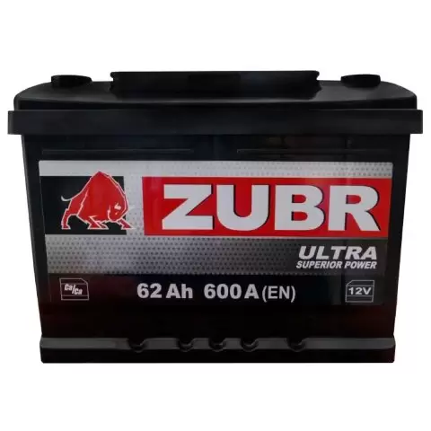 Аккумулятор автомобильный ZUBR ULTRA 62 Ah 600 A ПП (низкий)