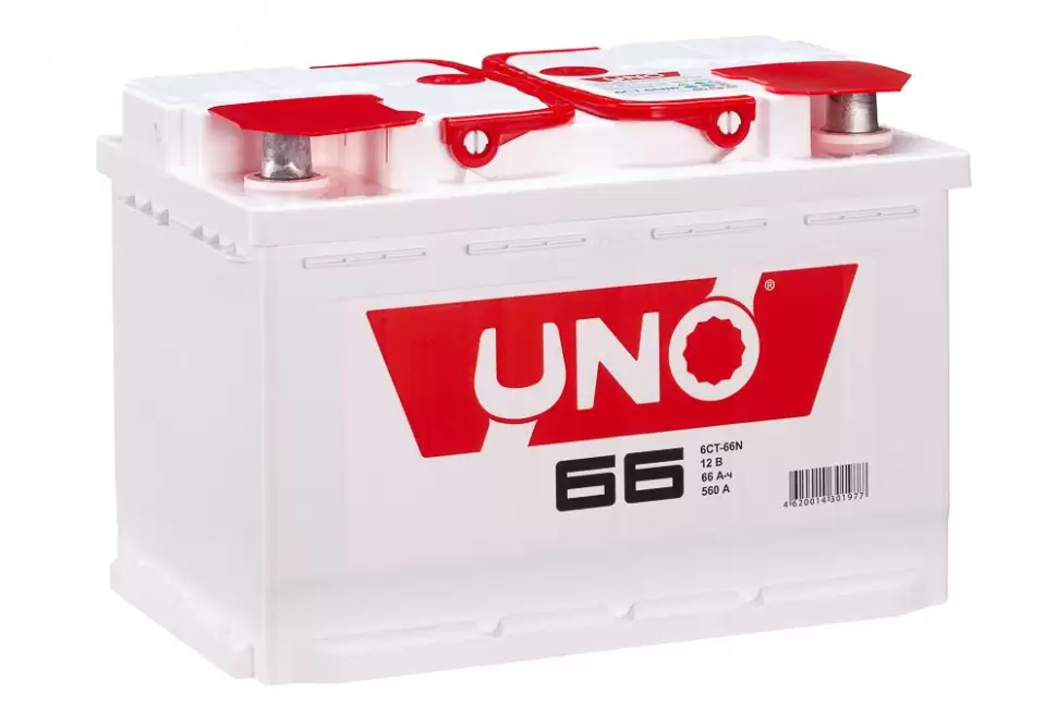 Аккумулятор автомобильный UNO 6СТ-66N 66Ач 560А пп (арт.566111010)