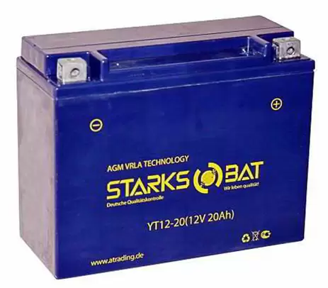 Аккумулятор мотоциклетный STARKSBAT YT12-20 (AGM) 20 Ач