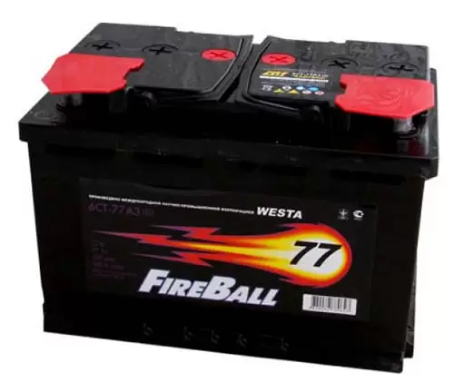 Аккумулятор автомобильный FireBall 6СТ-77 Ач обр.