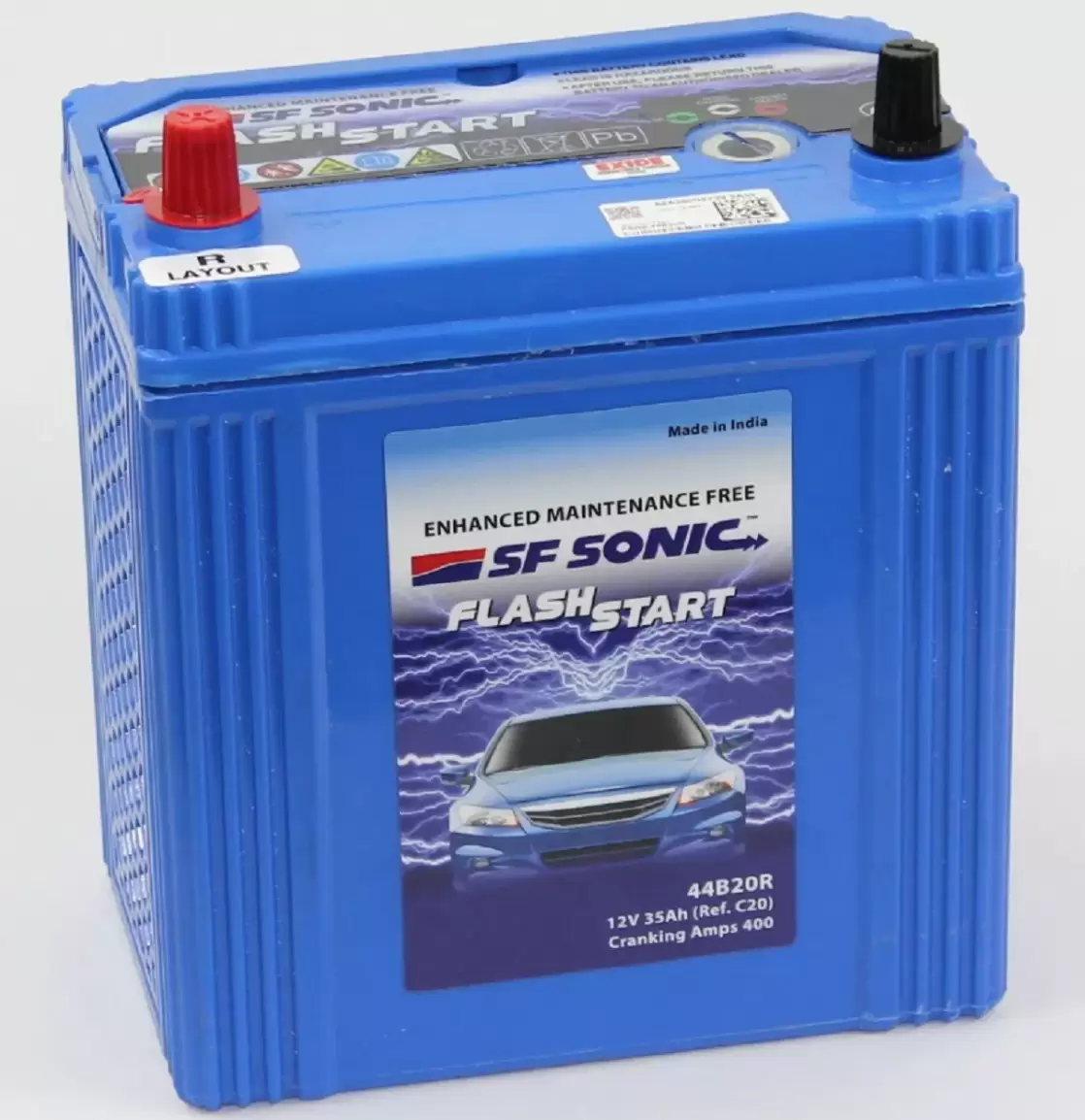 Аккумулятор автомобильный SF SONIC 44B20R 35 Ah 400A ПП (197x129x227) B20R тонк.кл