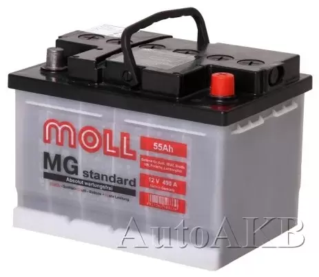 Аккумулятор автомобильный Moll MG Standard 6СТ-55 Ач обр. (низкий)