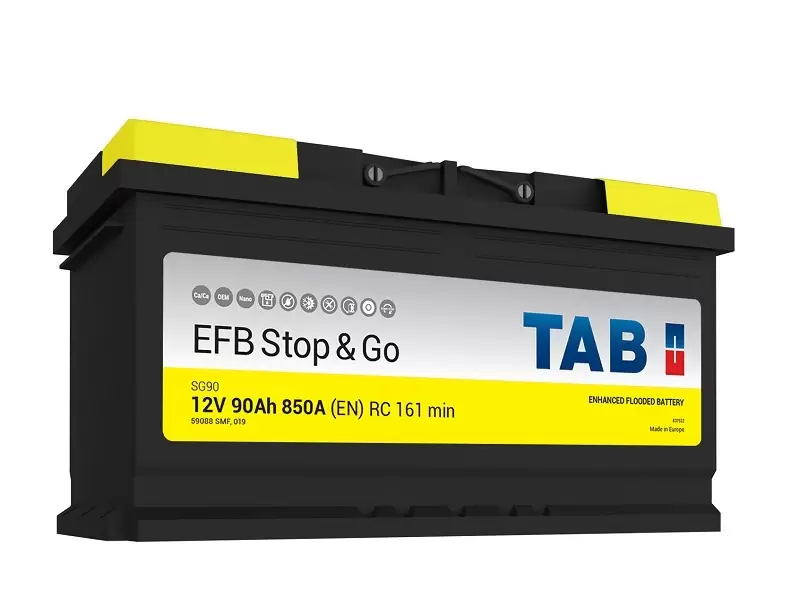 Аккумулятор автомобильный TAB EFB 90.0 Ah 850 A STOP&GO 212090 ОП