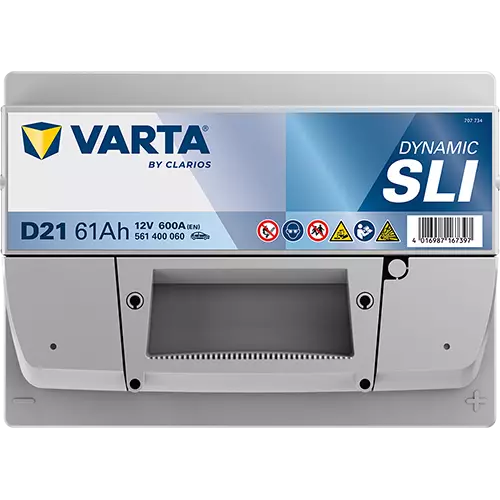 Аккумулятор автомобильный Varta Dynamic SLI D21 6СТ-61 Ач обр.LB2