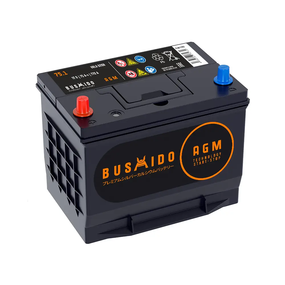 Аккумулятор автомобильный BUSHIDO AGM 75L ПП 710A (260х173х225) D26R