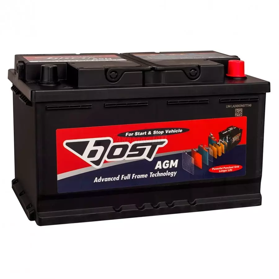 Аккумулятор автомобильный BOST AGM 85 Ач (85R 830A 315x175x190) ОП