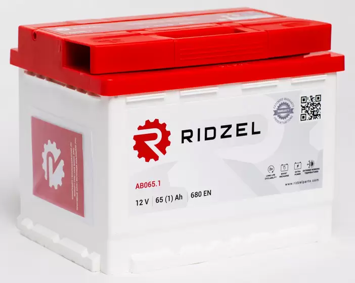 Аккумулятор автомобильный Ridzel 6СТ-65 Ач прям.