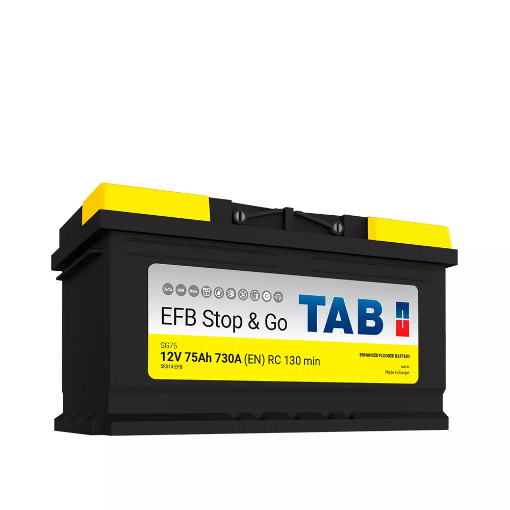 Аккумулятор автомобильный TAB EFB STOP&GO 75ah 730A ОП (315x175x175) LB4