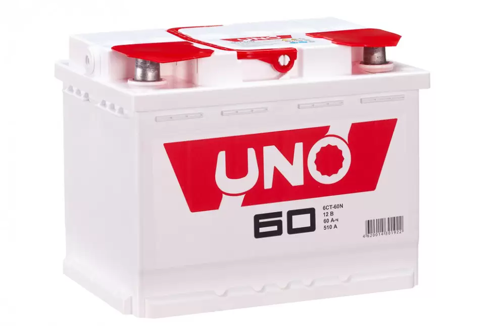 Аккумулятор автомобильный UNO 6СТ-60N 60Ач 510А пп (арт.560107010)