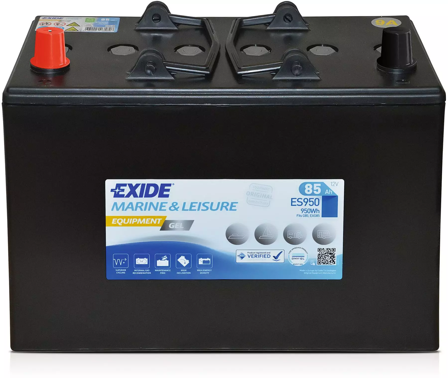 Аккумулятор лодочный EXIDE EQUIPMENT Gel ES 950 85 Ач