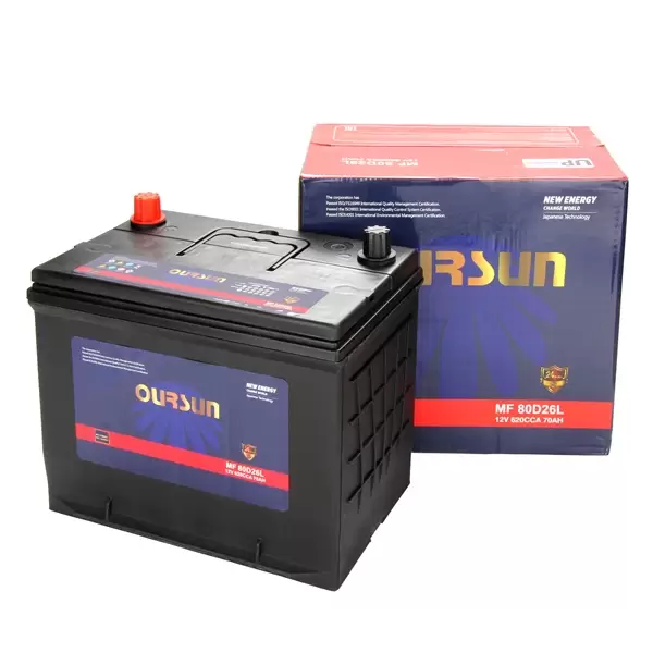 Аккумулятор автомобильный OURSUN JIS MF 80D26R 70Ah 620А (262х173х225) D26R