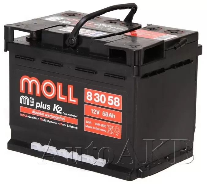 Аккумулятор автомобильный MOLL M3plus 6СТ-58 Ач обр.