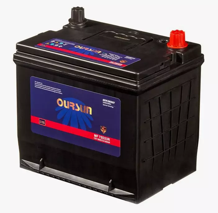 Аккумулятор автомобильный OURSUN JIS MF 75D23R 65Ah 560A ПП (232х173x225) D23R
